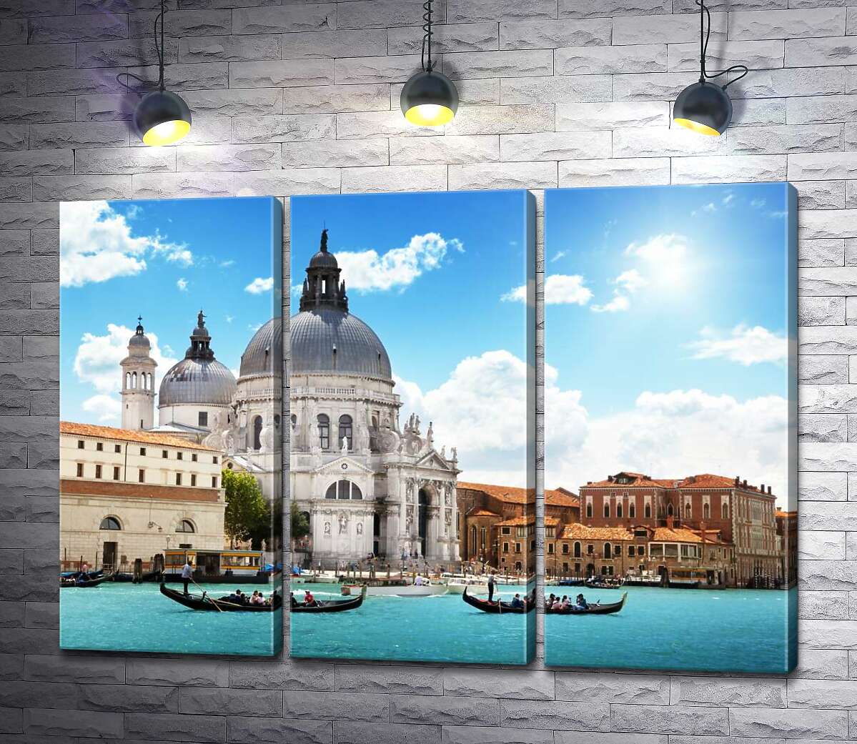 модульная картина Шедевр барокко, собор Санта-Мария-делла-Салуте (Basilica di Santa Maria della Salute), возвышается над Гранд-каналом (Canal Grande)