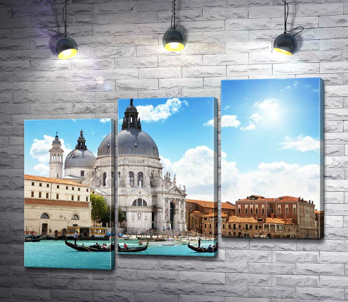 модульная картина Шедевр барокко, собор Санта-Мария-делла-Салуте (Basilica di Santa Maria della Salute), возвышается над Гранд-каналом (Canal Grande) (Модуль №14)