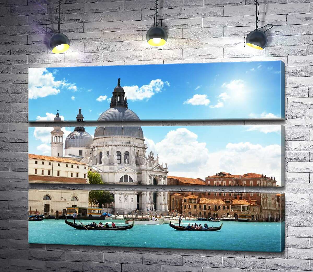 модульна картина Шедевр барокко, собор Санта-Марія-делла-Салуте (Basilica di Santa Maria della Salute), височить над Гранд-каналом (Canal Grande) (Модуль №15)