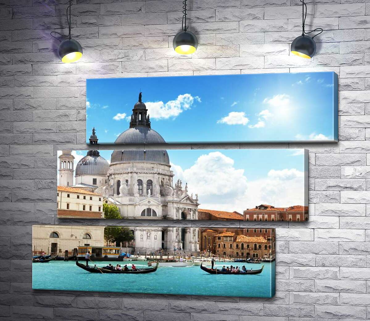 модульная картина Шедевр барокко, собор Санта-Мария-делла-Салуте (Basilica di Santa Maria della Salute), возвышается над Гранд-каналом (Canal Grande) (Модуль №17)