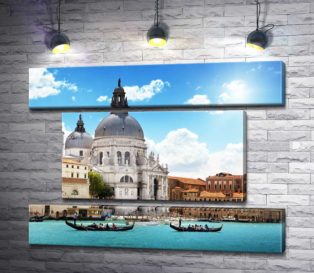 модульная картина Шедевр барокко, собор Санта-Мария-делла-Салуте (Basilica di Santa Maria della Salute), возвышается над Гранд-каналом (Canal Grande) (Модуль №18)