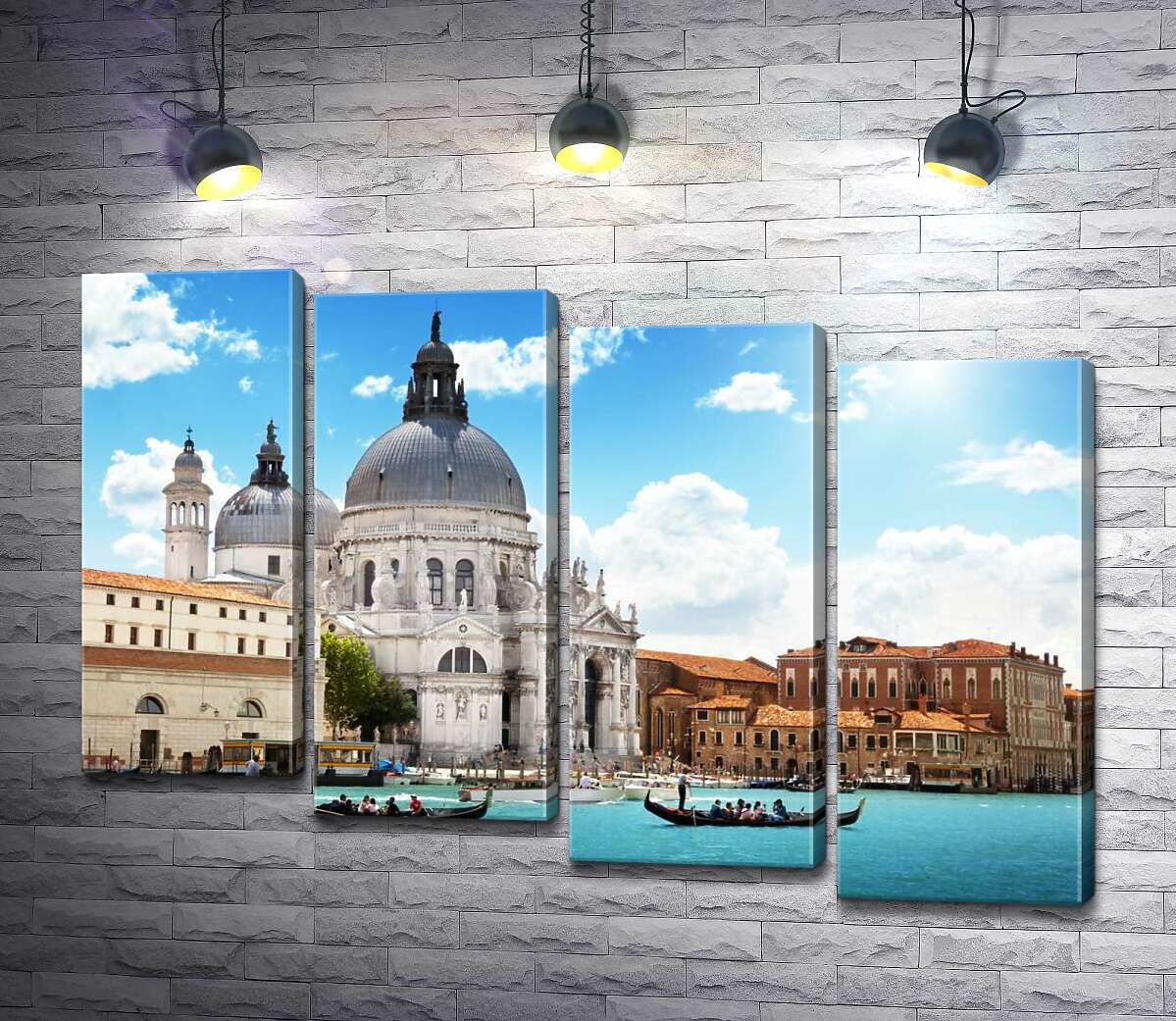 модульная картина Шедевр барокко, собор Санта-Мария-делла-Салуте (Basilica di Santa Maria della Salute), возвышается над Гранд-каналом (Canal Grande) (Модуль №19)