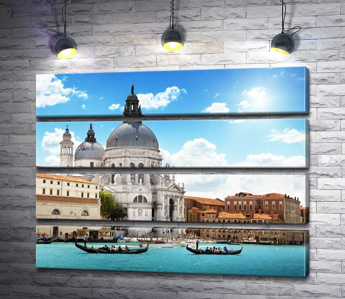 модульна картина Шедевр барокко, собор Санта-Марія-делла-Салуте (Basilica di Santa Maria della Salute), височить над Гранд-каналом (Canal Grande) (Модуль №22)