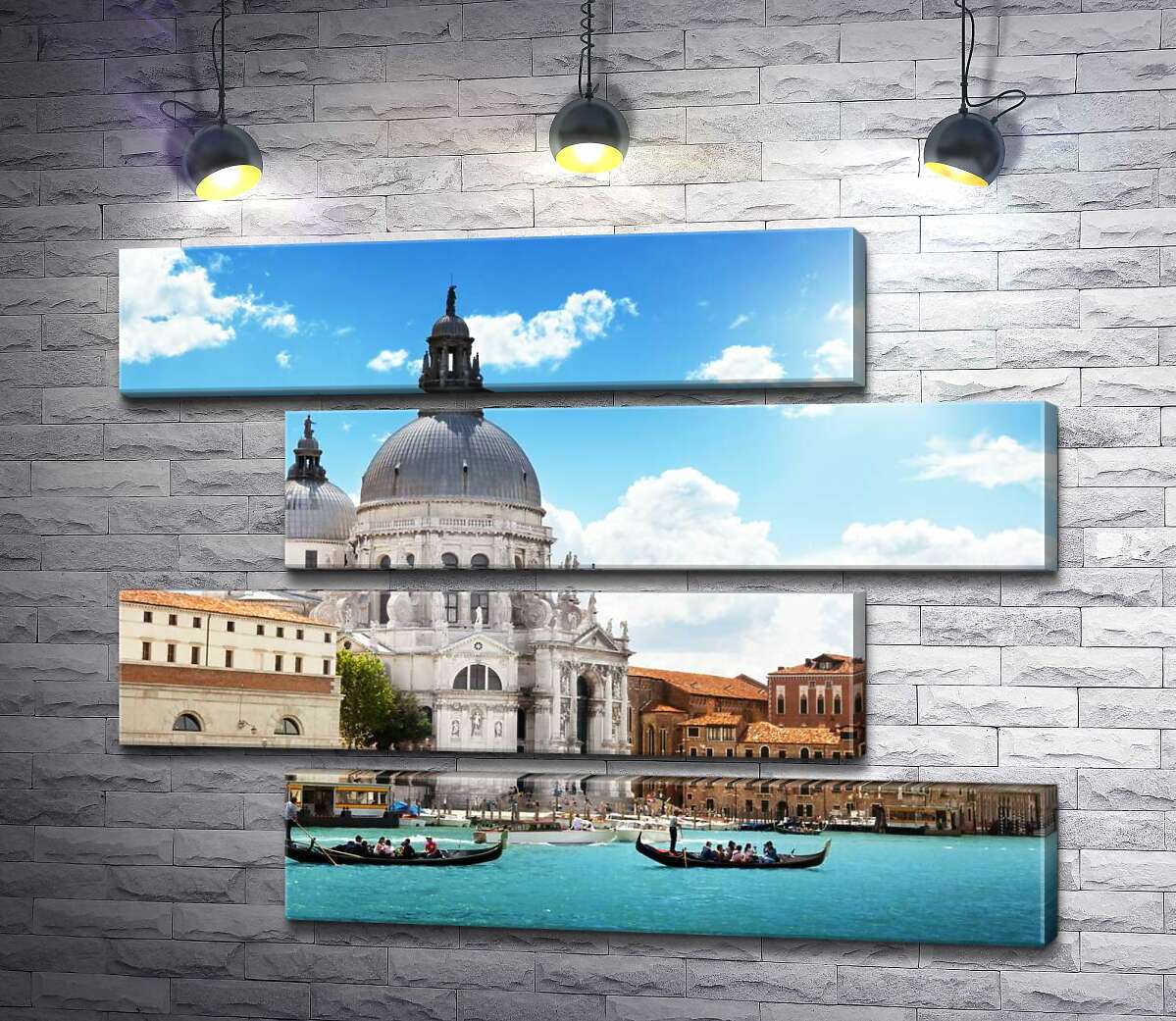 модульная картина Шедевр барокко, собор Санта-Мария-делла-Салуте (Basilica di Santa Maria della Salute), возвышается над Гранд-каналом (Canal Grande) (Модуль №23)