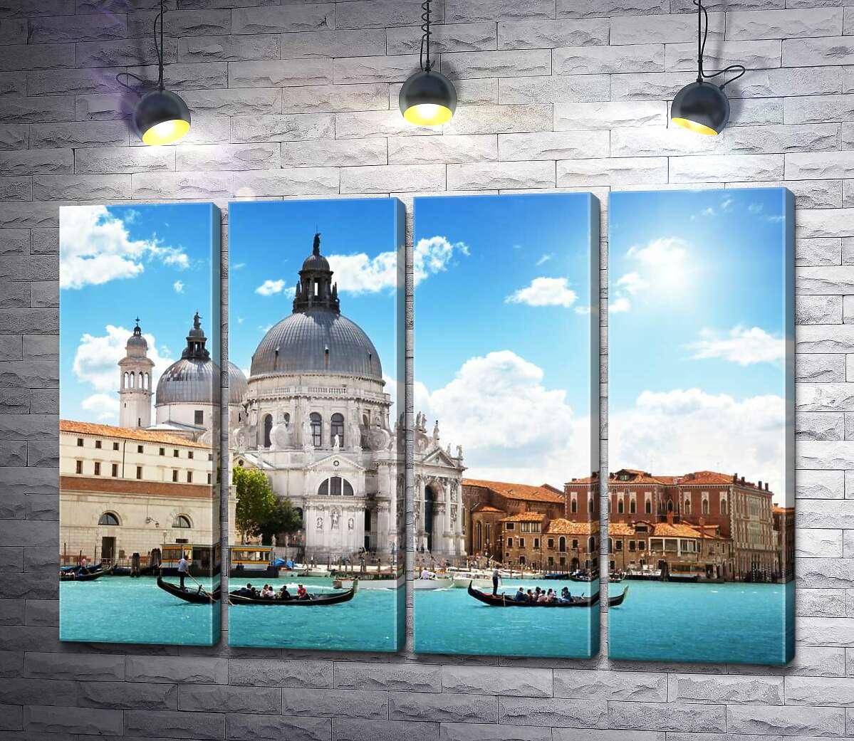 модульная картина Шедевр барокко, собор Санта-Мария-делла-Салуте (Basilica di Santa Maria della Salute), возвышается над Гранд-каналом (Canal Grande) (Модуль №24)