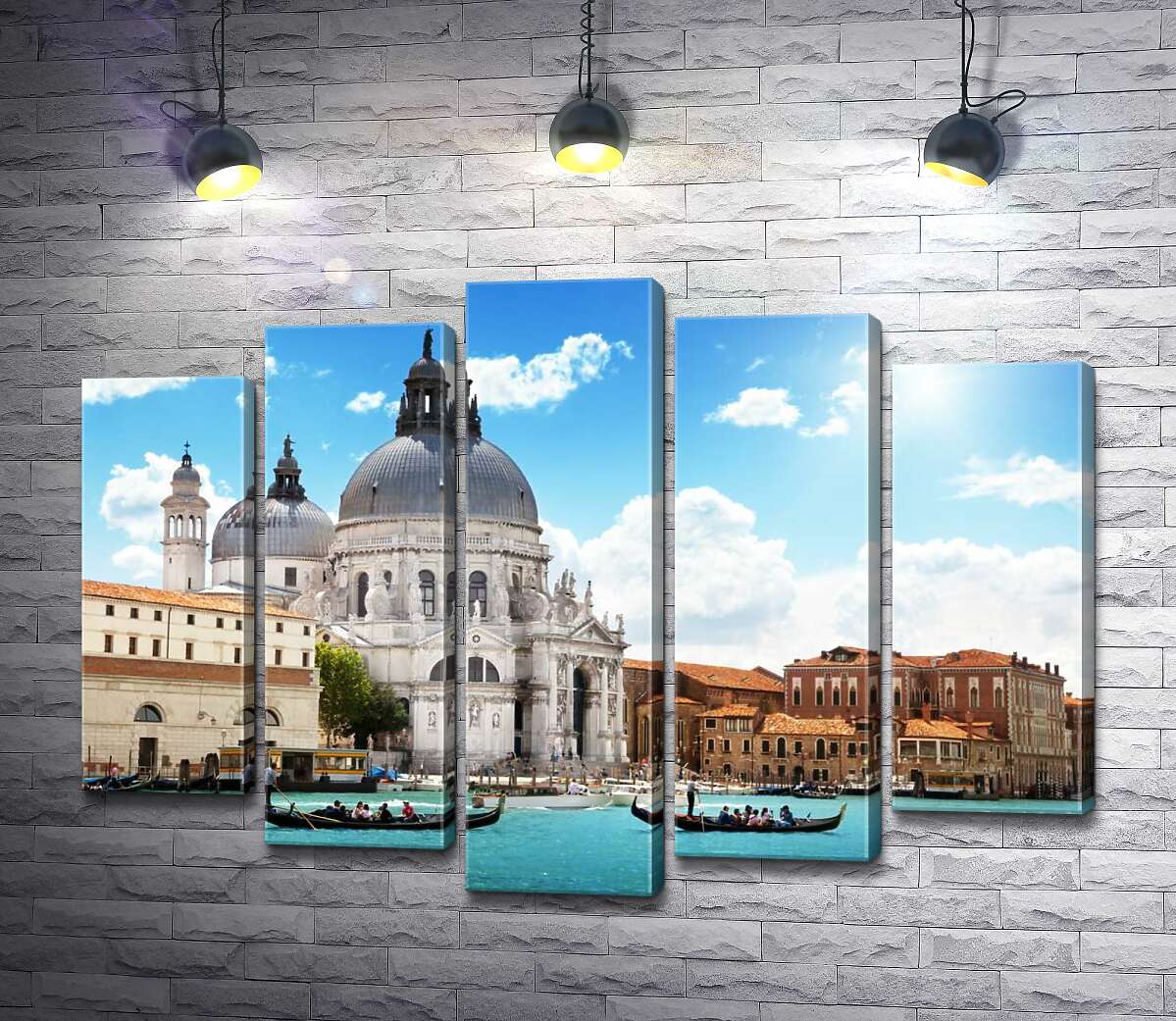 модульная картина Шедевр барокко, собор Санта-Мария-делла-Салуте (Basilica di Santa Maria della Salute), возвышается над Гранд-каналом (Canal Grande) (Модуль №4)