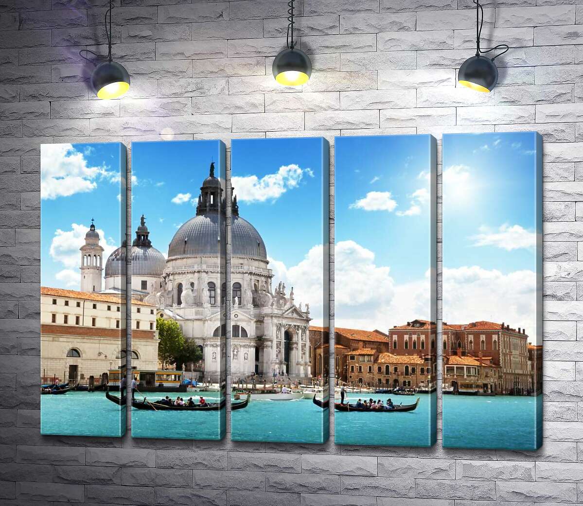 модульная картина Шедевр барокко, собор Санта-Мария-делла-Салуте (Basilica di Santa Maria della Salute), возвышается над Гранд-каналом (Canal Grande) (Модуль №26)