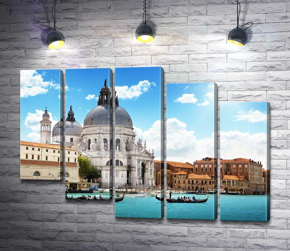 модульная картина Шедевр барокко, собор Санта-Мария-делла-Салуте (Basilica di Santa Maria della Salute), возвышается над Гранд-каналом (Canal Grande) (Модуль №28)