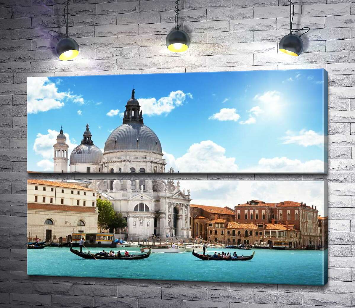 модульна картина Шедевр барокко, собор Санта-Марія-делла-Салуте (Basilica di Santa Maria della Salute), височить над Гранд-каналом (Canal Grande) (Модуль №7)