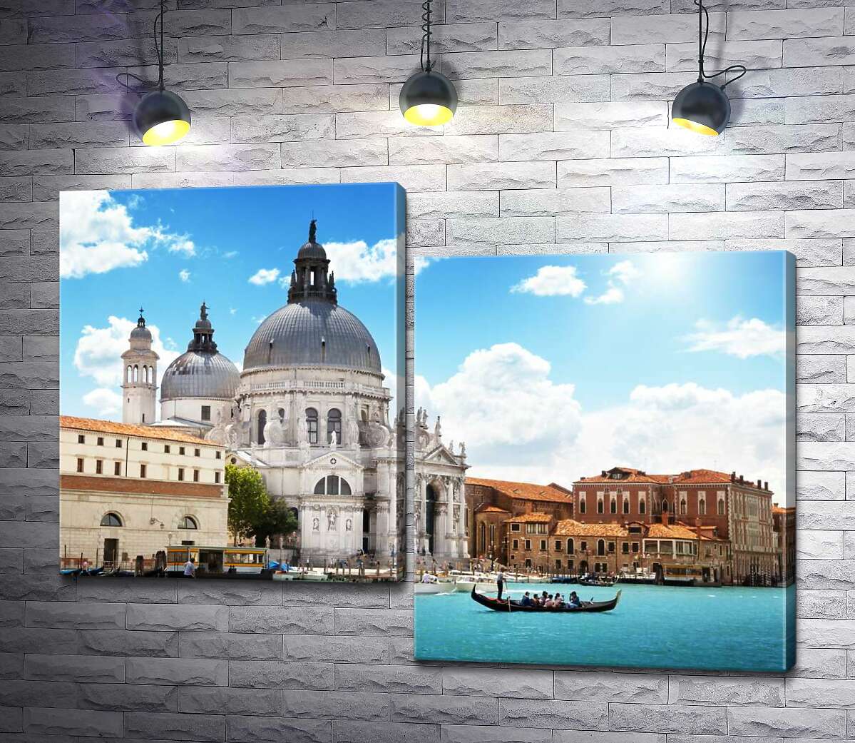 модульная картина Шедевр барокко, собор Санта-Мария-делла-Салуте (Basilica di Santa Maria della Salute), возвышается над Гранд-каналом (Canal Grande) (Модуль №9)