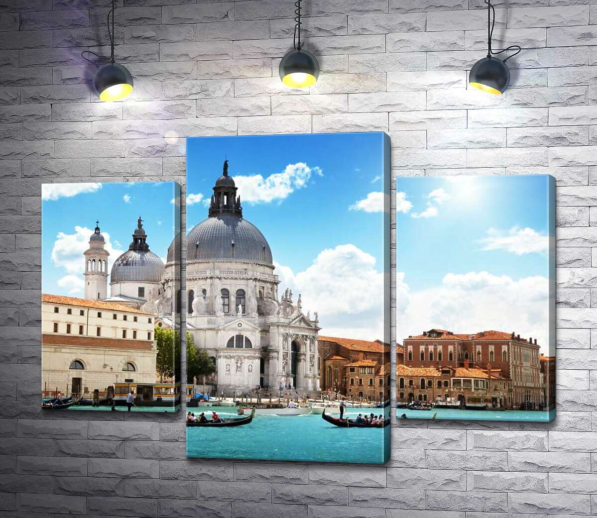 модульна картина Шедевр барокко, собор Санта-Марія-делла-Салуте (Basilica di Santa Maria della Salute), височить над Гранд-каналом (Canal Grande) (Модуль №10)
