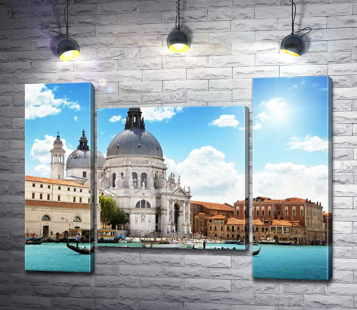 модульная картина Шедевр барокко, собор Санта-Мария-делла-Салуте (Basilica di Santa Maria della Salute), возвышается над Гранд-каналом (Canal Grande) (Модуль №11)