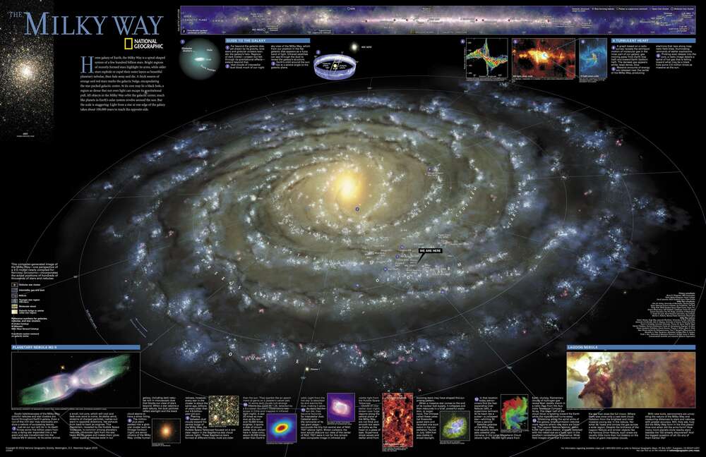 картина-постер Карта галактики Млечный Путь (Milky Way)
