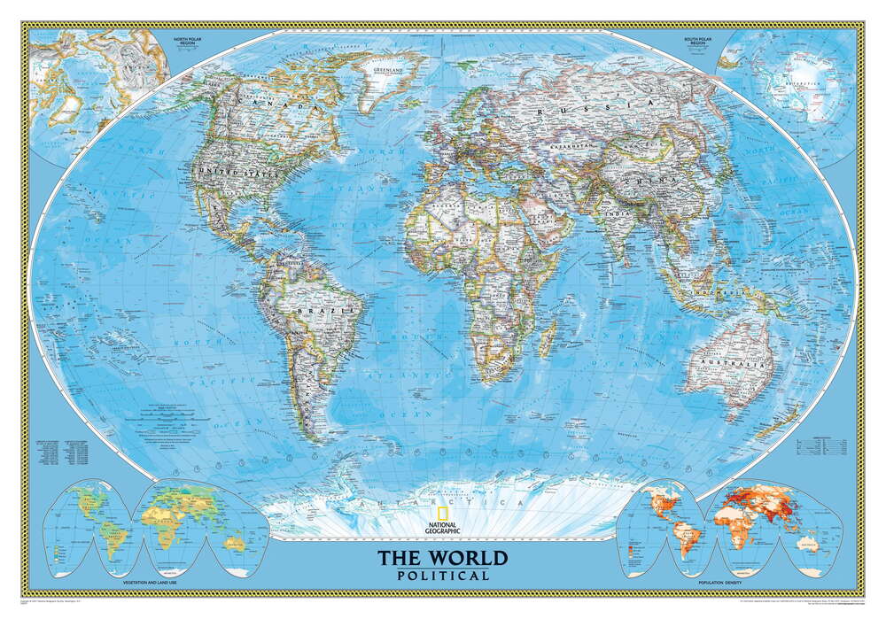 картина-постер Докладна політична карта світу