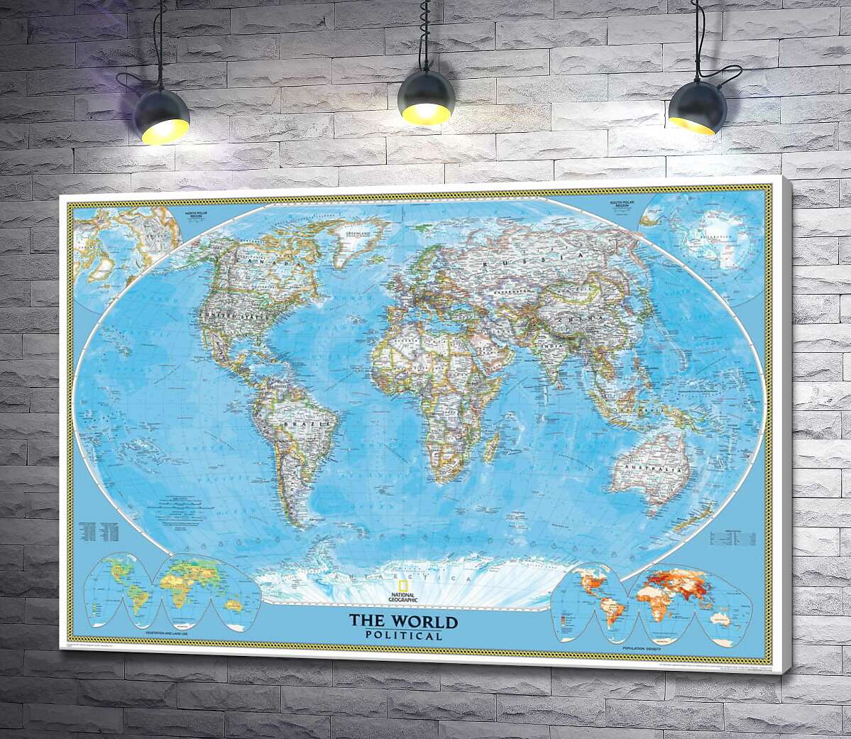 картина Подробная политическая карта мира