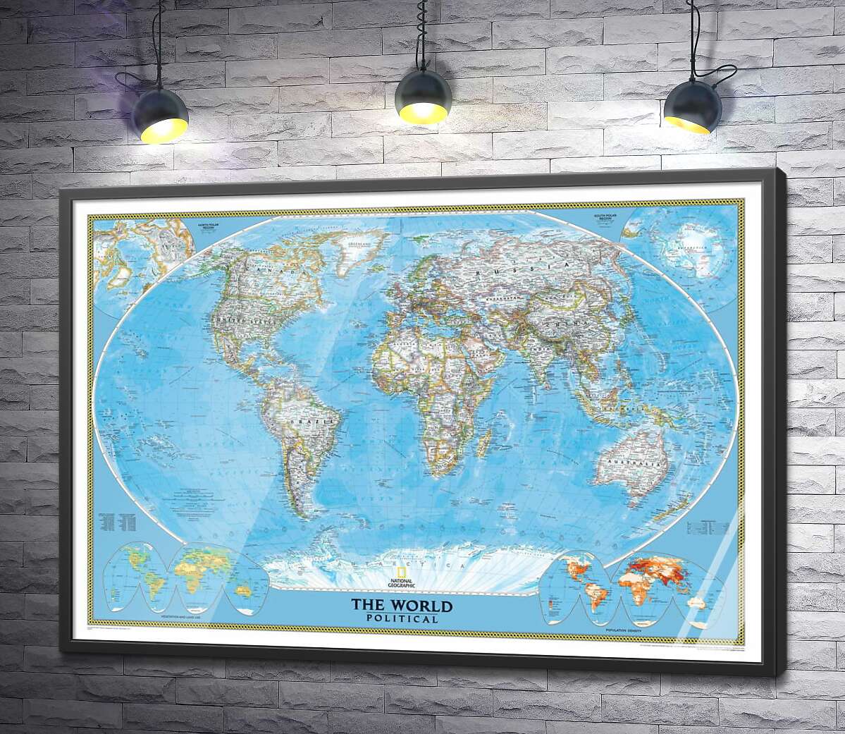 постер Подробная политическая карта мира