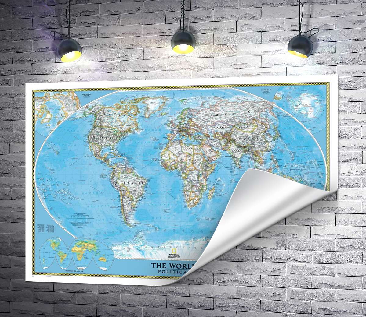 печать Подробная политическая карта мира