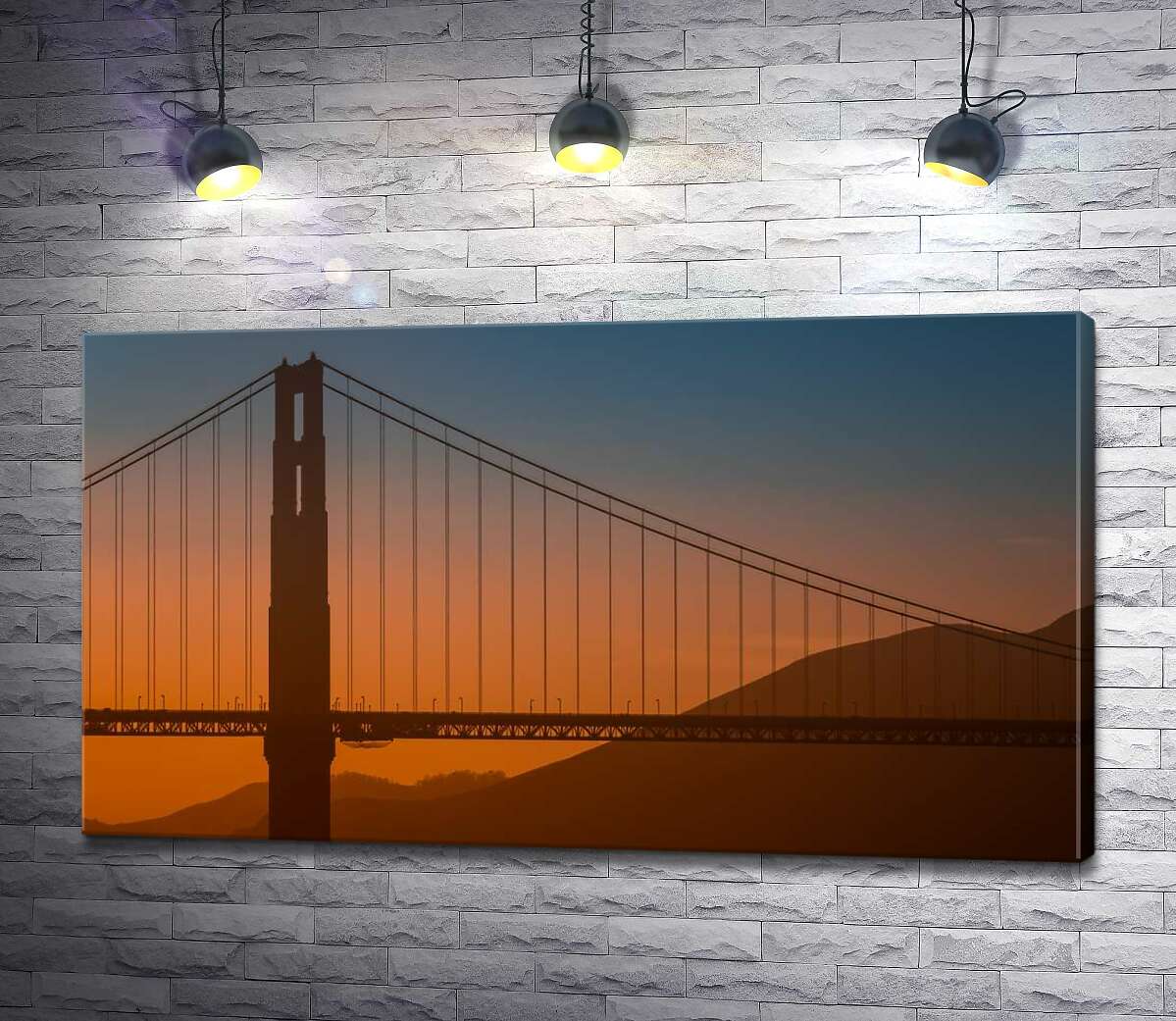 картина Туманный вечер над мостом "Золотые ворота" (Golden Gate Bridge)