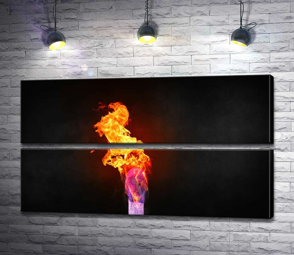 модульная картина Пламя на кончике спички (Модуль №7)