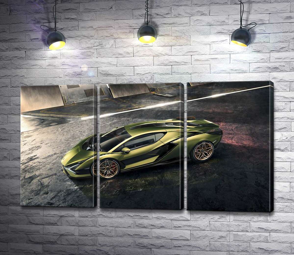модульна картина Автомобіль супергібрид Ламборгіні (Lamborghini Sian) (Модуль №2)