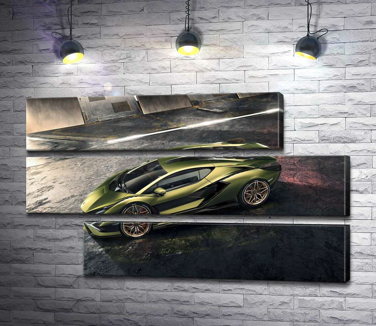 модульная картина Автомобиль супергибрид Ламборгини (Lamborghini Sian) (Модуль №16)