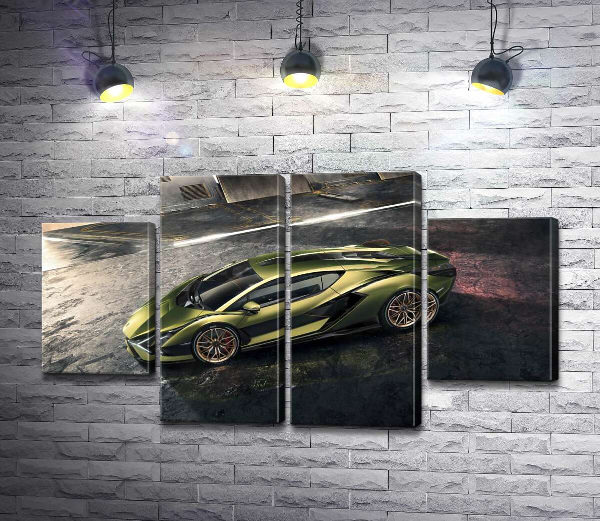 модульна картина Автомобіль супергібрид Ламборгіні (Lamborghini Sian) (Модуль №20)