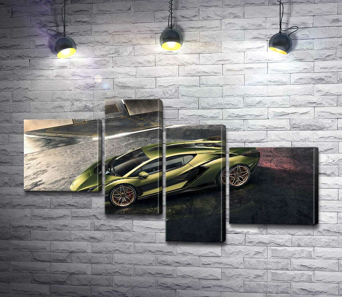 модульна картина Автомобіль супергібрид Ламборгіні (Lamborghini Sian) (Модуль №21)