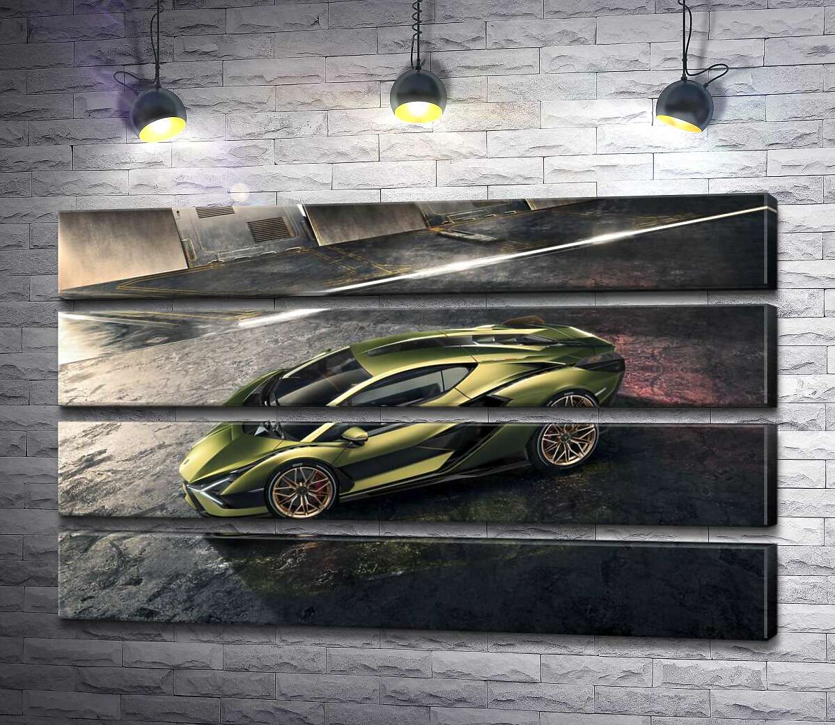 модульная картина Автомобиль супергибрид Ламборгини (Lamborghini Sian) (Модуль №22)