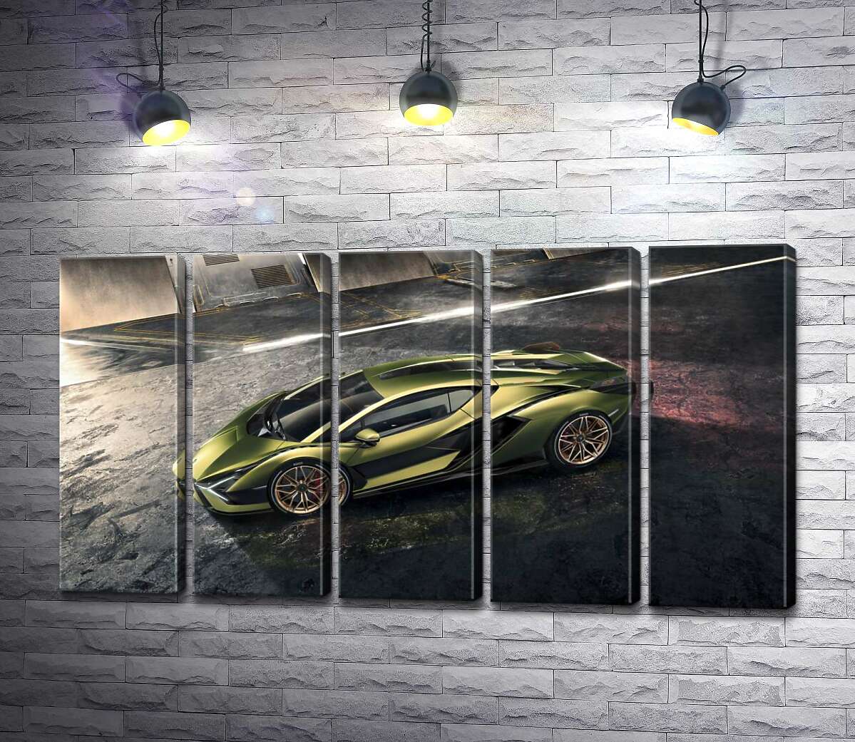 модульная картина Автомобиль супергибрид Ламборгини (Lamborghini Sian) (Модуль №26)