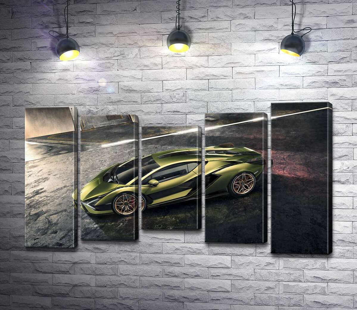 модульна картина Автомобіль супергібрид Ламборгіні (Lamborghini Sian) (Модуль №27)