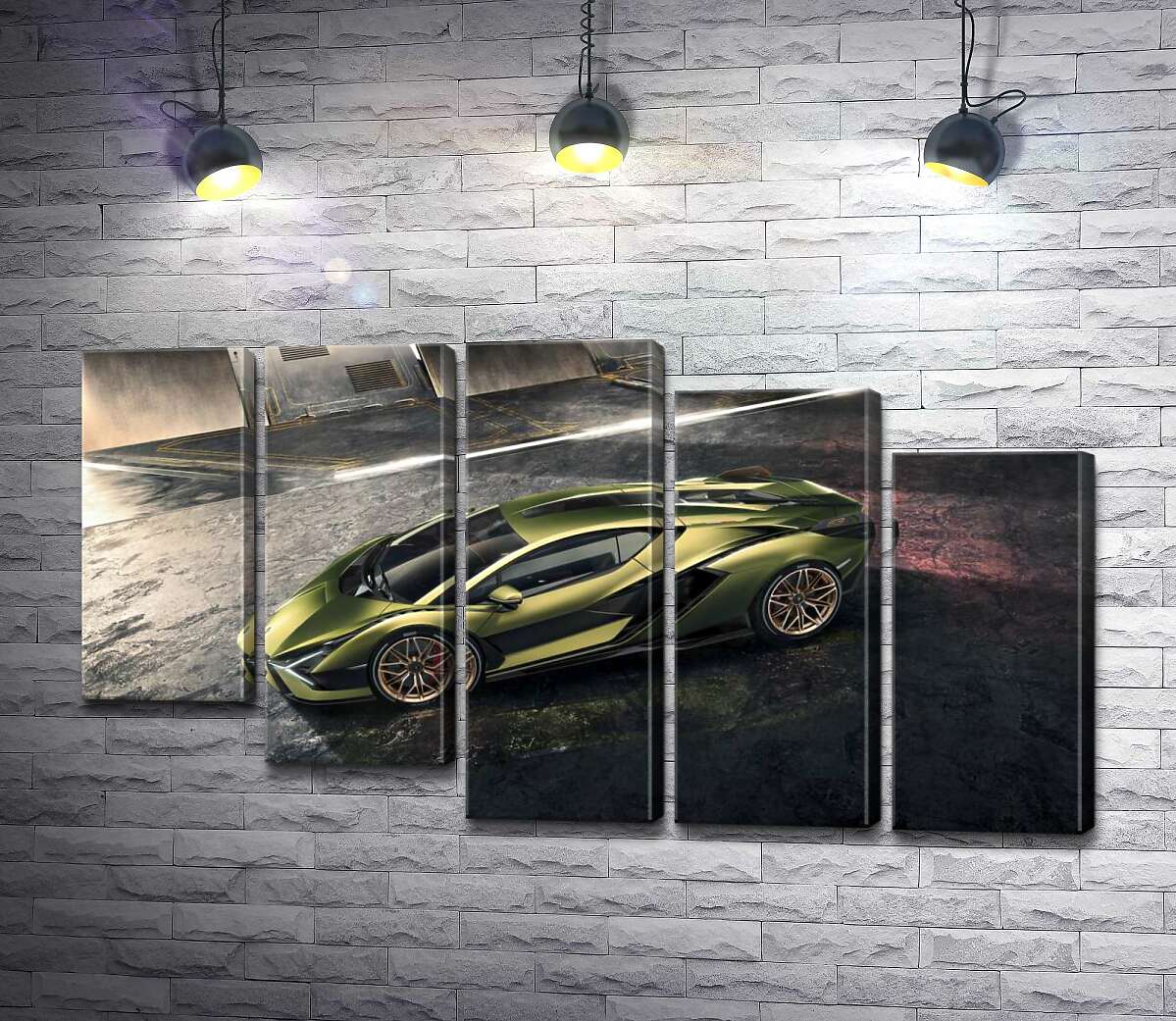 модульна картина Автомобіль супергібрид Ламборгіні (Lamborghini Sian) (Модуль №28)
