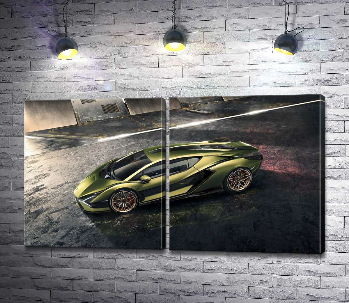 модульная картина Автомобиль супергибрид Ламборгини (Lamborghini Sian)