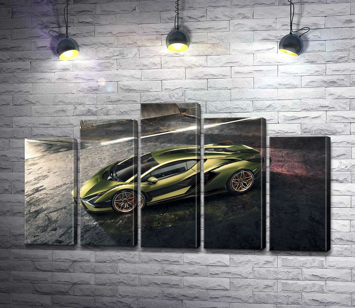 модульна картина Автомобіль супергібрид Ламборгіні (Lamborghini Sian) (Модуль №29)