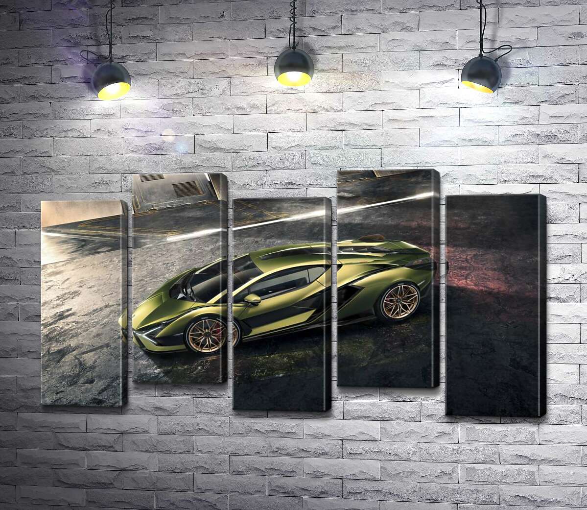 модульна картина Автомобіль супергібрид Ламборгіні (Lamborghini Sian) (Модуль №30)
