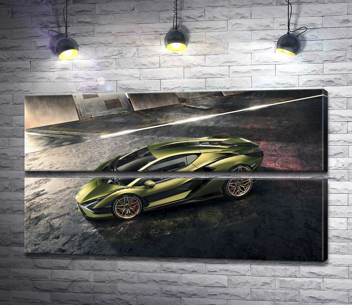 модульная картина Автомобиль супергибрид Ламборгини (Lamborghini Sian) (Модуль №7)
