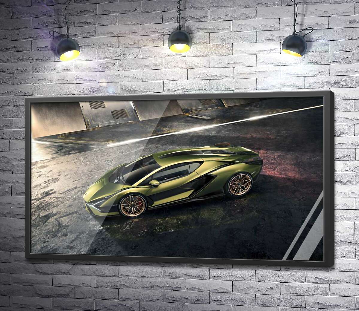 постер Автомобиль супергибрид Ламборгини (Lamborghini Sian)