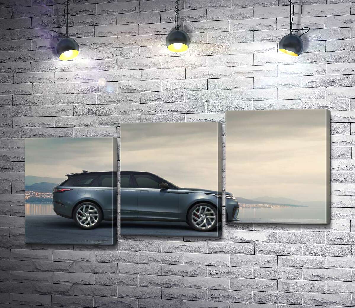 модульная картина Воплощение британской эстетики: автомобиль Ленд Ровер (Land Rover Range Rover Velar) (Модуль №14)