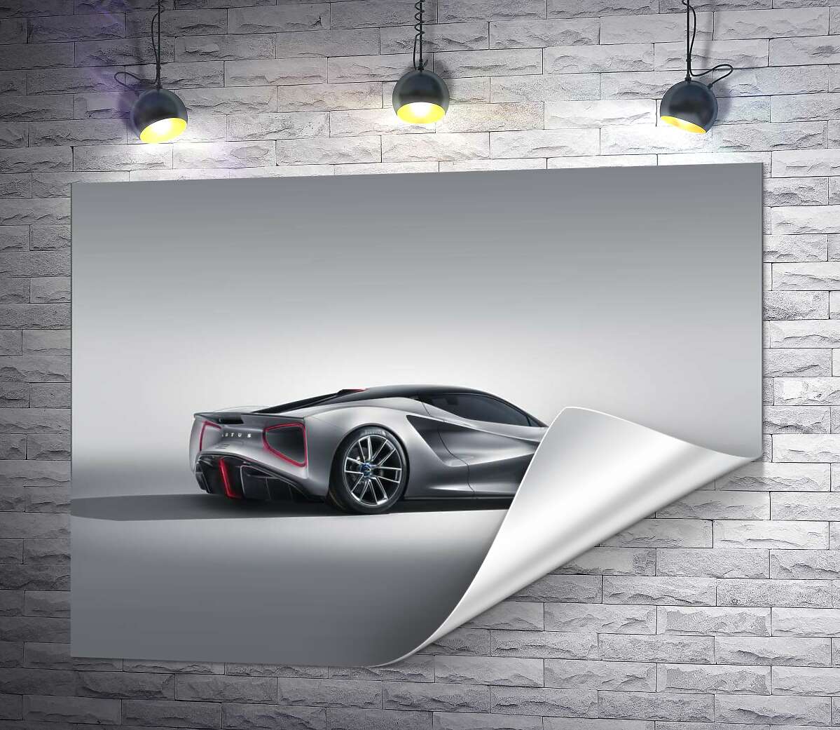 печать Удивительный дизайн электрического спортивного автомобиля Lotus Evija