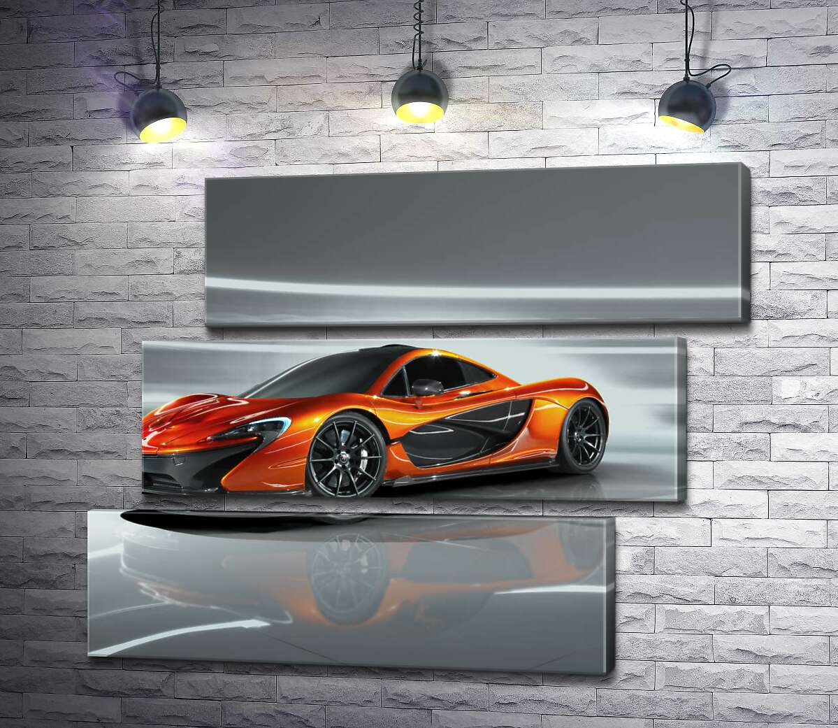 модульна картина Бурштиновий блиск спортивного автомобіля McLaren P1 (Модуль №17)