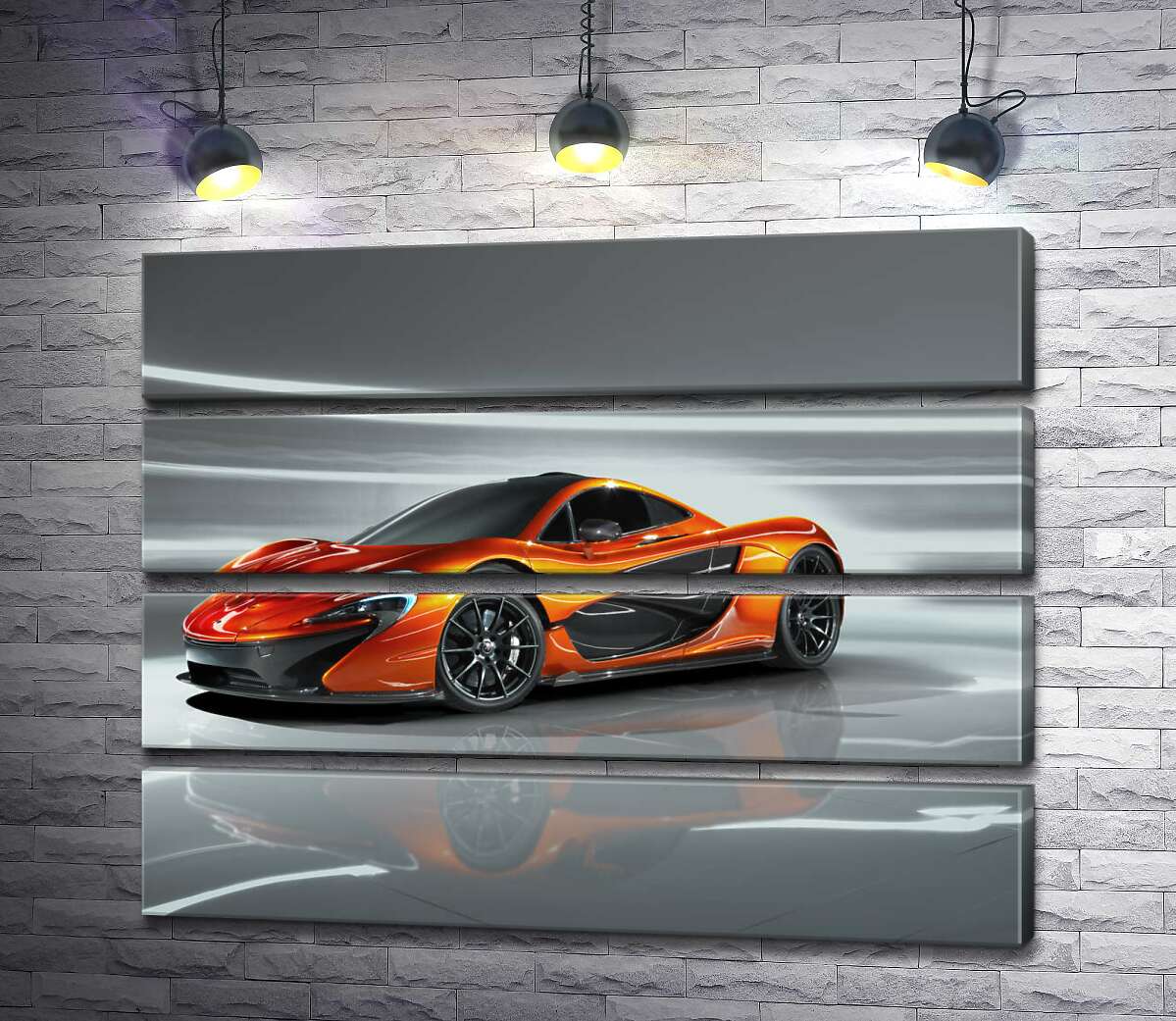 модульна картина Бурштиновий блиск спортивного автомобіля McLaren P1 (Модуль №22)