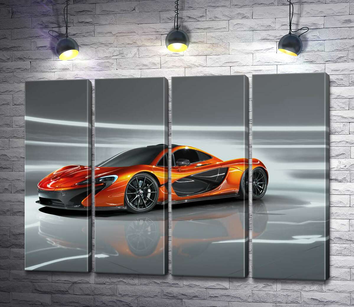 модульна картина Бурштиновий блиск спортивного автомобіля McLaren P1 (Модуль №24)