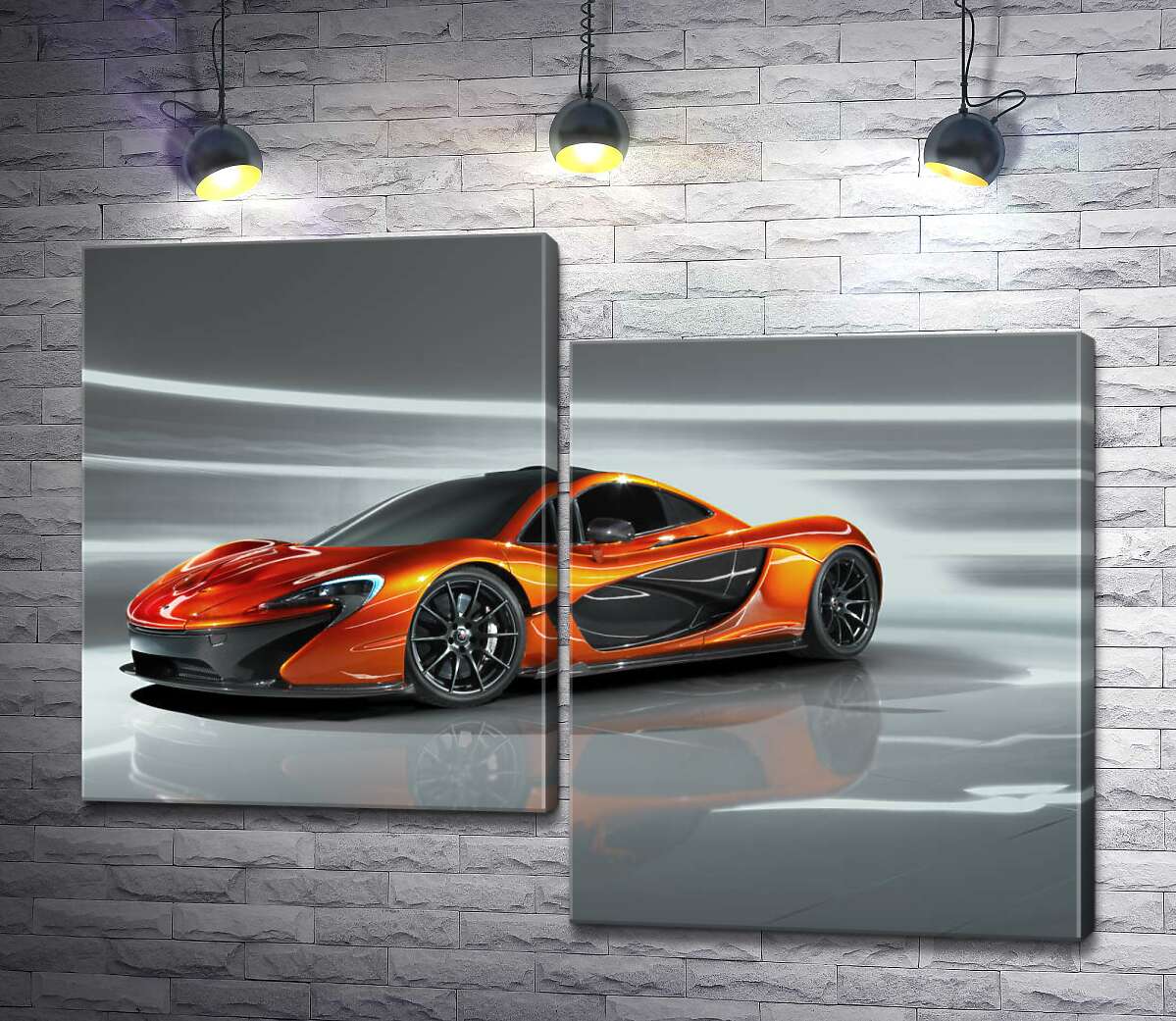 модульна картина Бурштиновий блиск спортивного автомобіля McLaren P1 (Модуль №9)