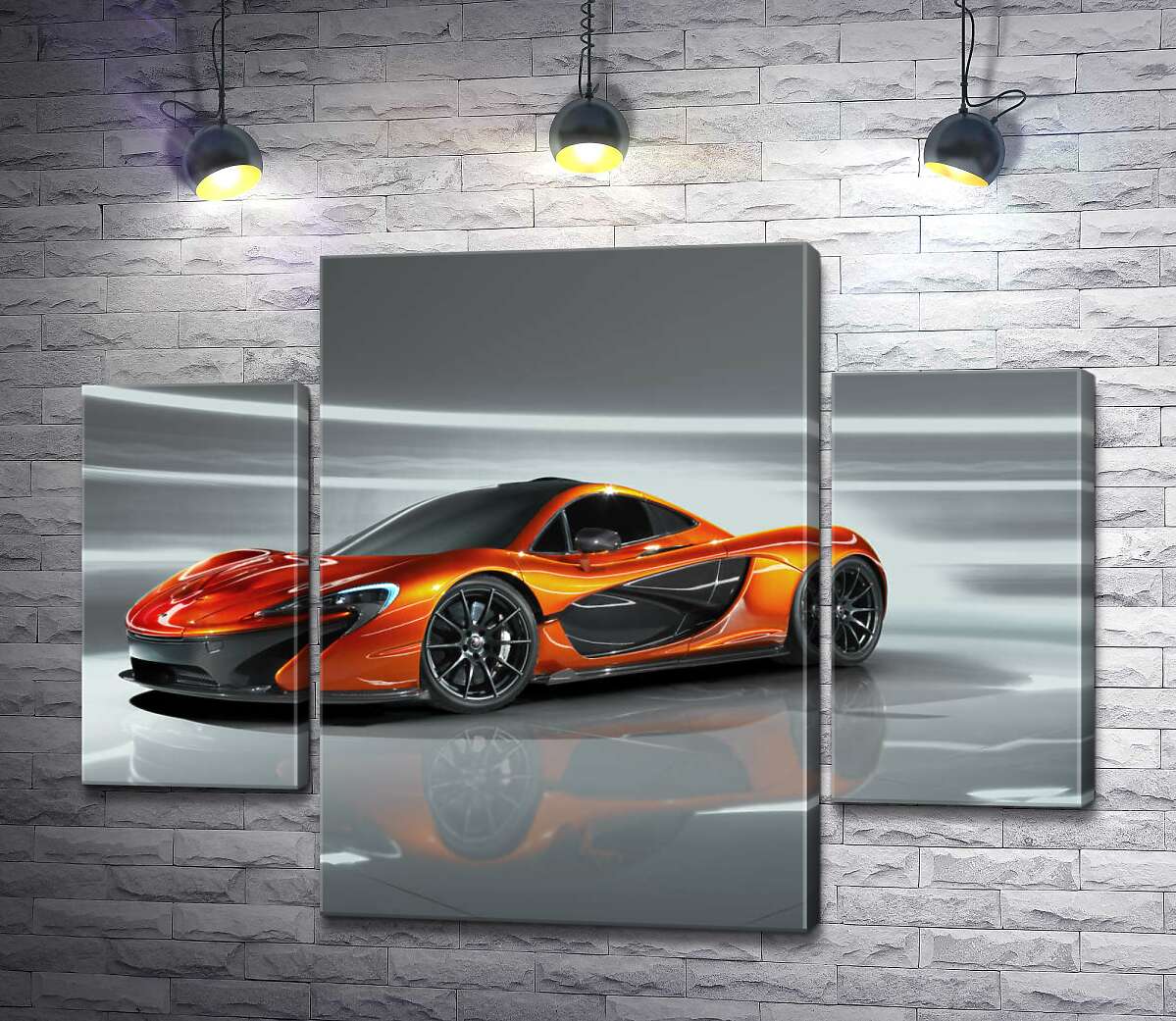 модульна картина Бурштиновий блиск спортивного автомобіля McLaren P1 (Модуль №5)