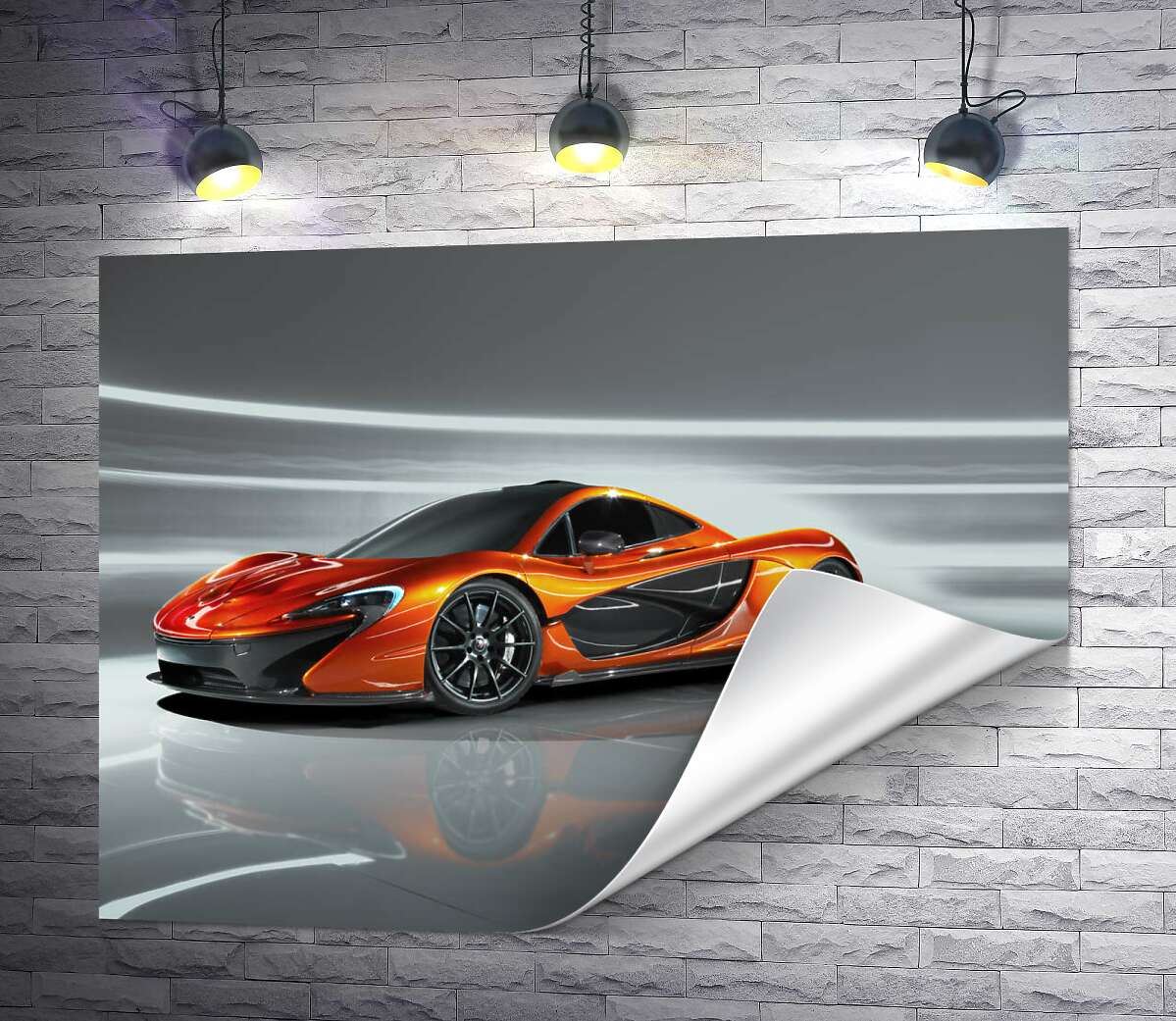 печать Янтарный блеск спортивного автомобиля McLaren P1