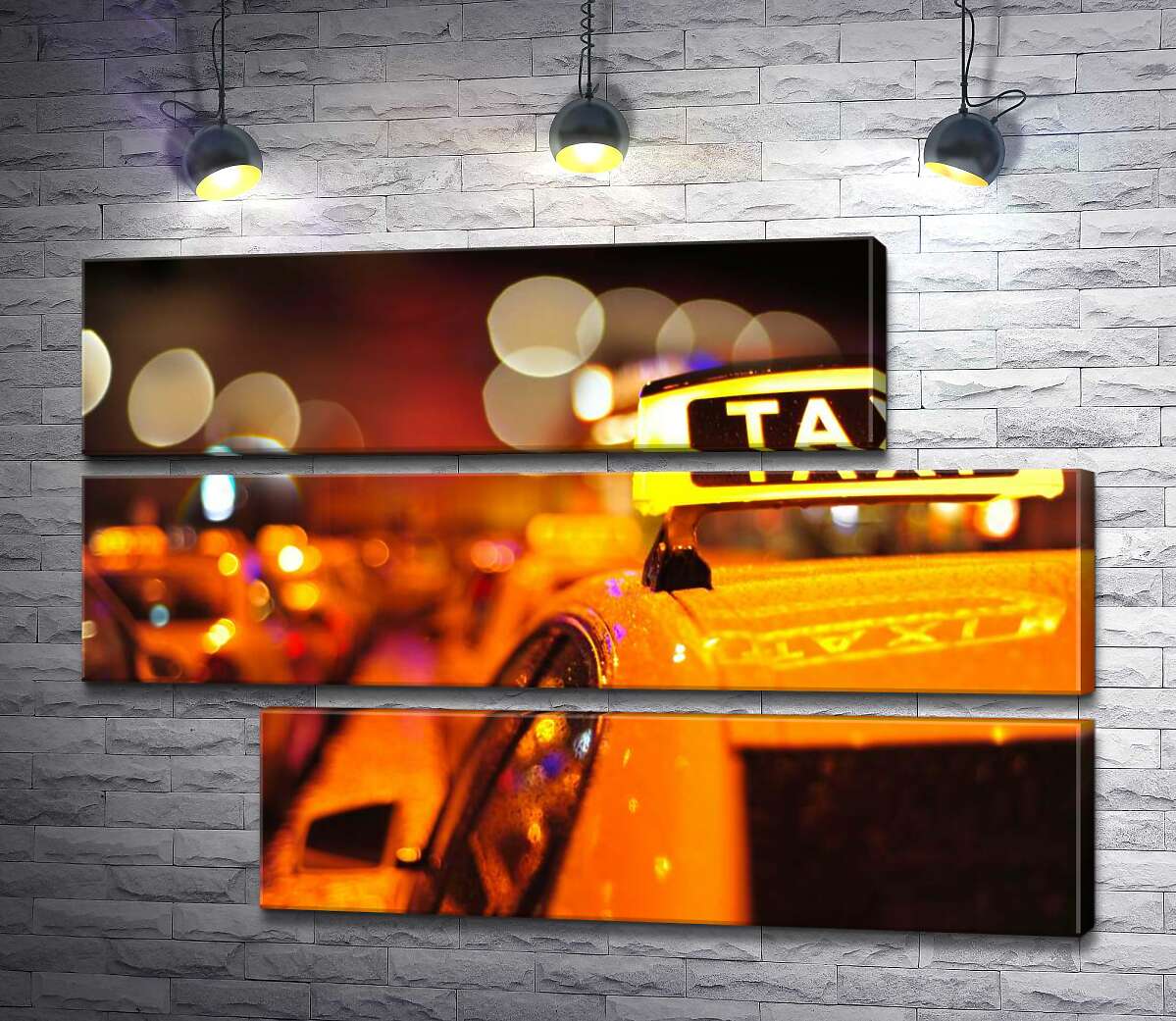 модульная картина Желтый маячок "Taxi" на крыше автомобиля (Модуль №16)