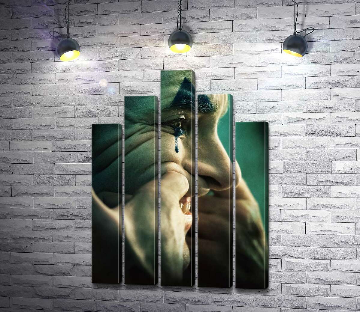 модульная картина Джокер (Joker) сквозь слезы натягивает улыбку на лицо (Модуль №29)