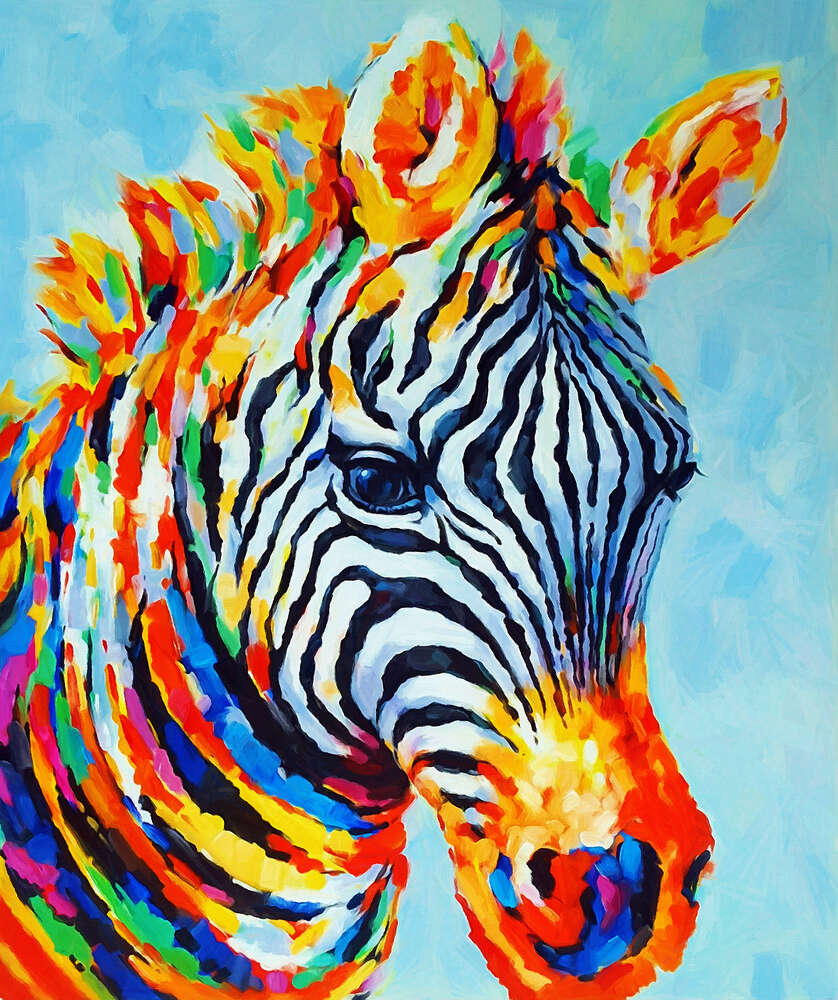 картина-постер Богатые на цвета полоски зебры