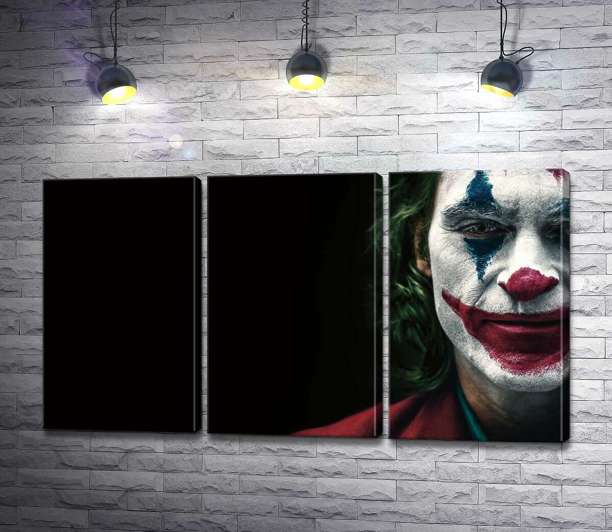 модульна картина Джокер (Joker) нафарбований шарами гриму (Модуль №2)