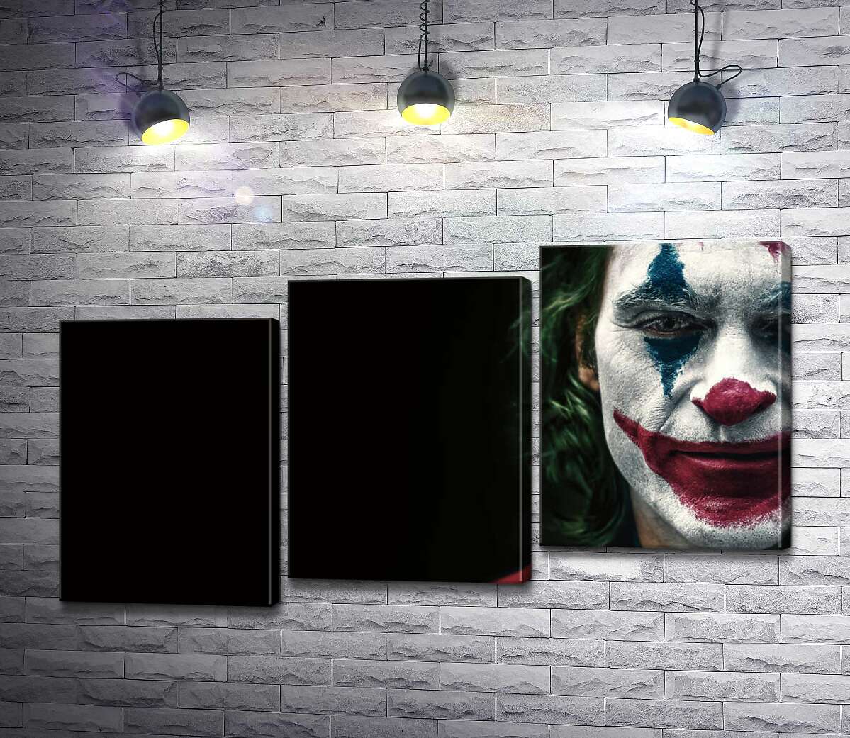модульна картина Джокер (Joker) нафарбований шарами гриму (Модуль №14)