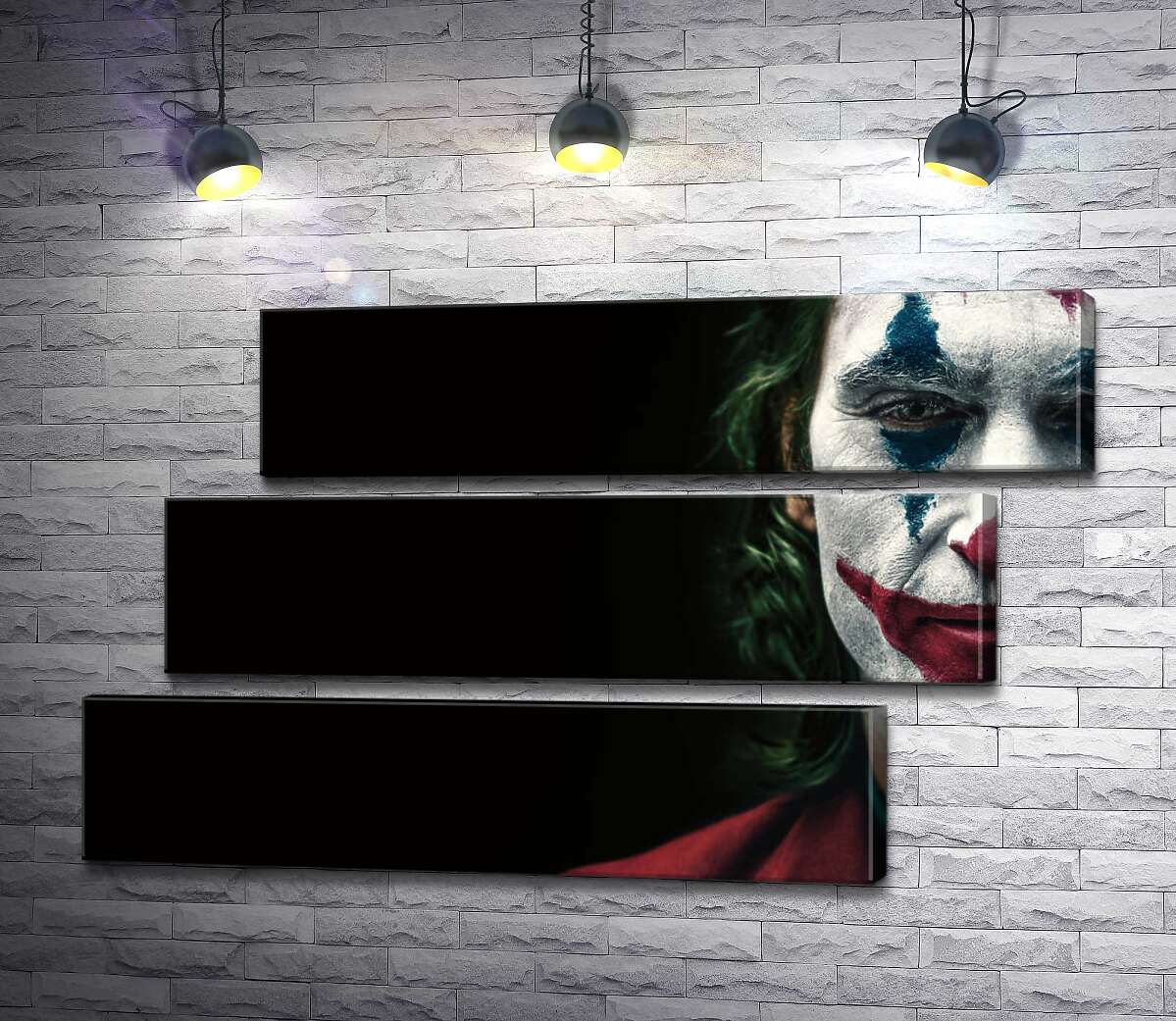 модульна картина Джокер (Joker) нафарбований шарами гриму (Модуль №17)
